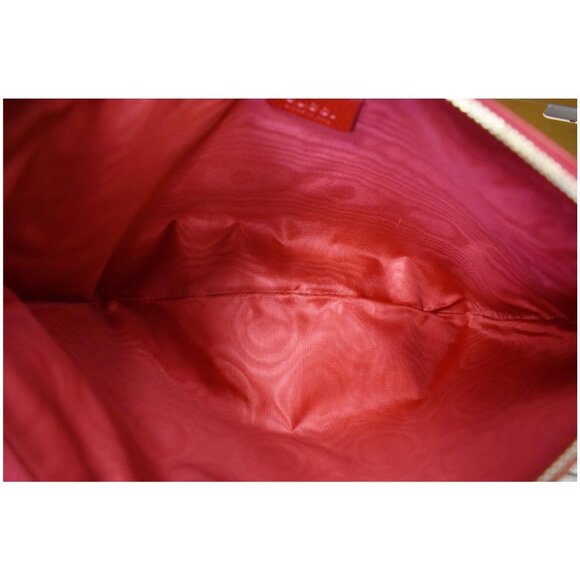 GUCCI  Linea Merida Web Stripe Canvas Zip Pouch Multicolor 524788 - Picture 9 of 11